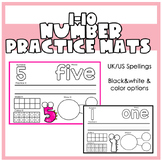 1-10 Number Practice Mats Math Center Printables