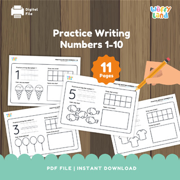 Preview of 1-10 Number Tracing and coloring, handwriting practice pdf, Preschool Worksheet