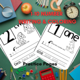 1-10  Number Writing & Coloring Practice Pages