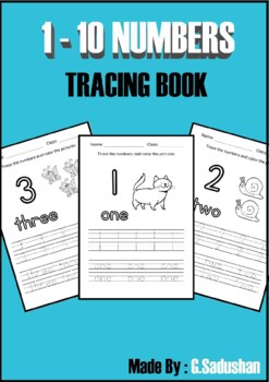 Preview of 1 - 10 Numbers Tracing, Colouring & Writing Book for Kids