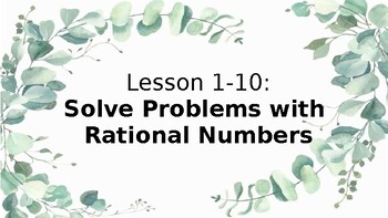 Preview of 1.10 Solve Problems with Rational Numbers