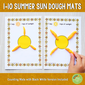 1 10 Sun Playdough Counting Mats By Pinay Homeschooler Shop Tpt