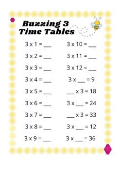 1-10 Time Tables worksheets by Miss Vo's buzzing worksheets | TPT