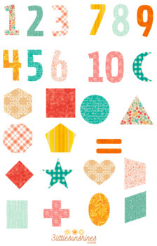 Preview of 1-10 Wall Numbers and Shapes - Pattern #3