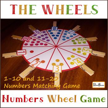 Preview of 1-10 and 11-20 Numbers Matching Game, Counting, Clothespins game, Preschool