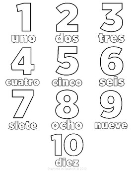 Download 1-10 coloring pages (Spanish) by Playtime in Spanish | TpT