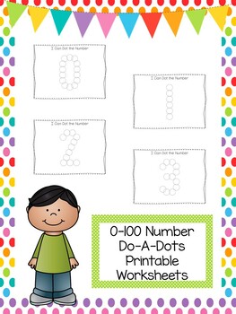 0 100 dot the number printable worksheets and work mats preschool 1st grade num