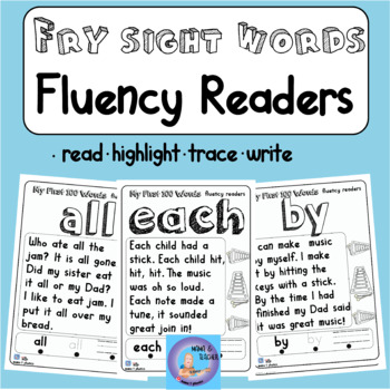 Preview of 1 - 100 Fry Sight Word Fluency Readers - 100 pages - Literacy Centre Reading