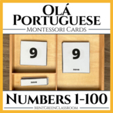 Number 1-100 Montessori cards in Brazilian Portuguese