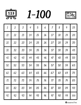 Preview of 1-1000 Number Charts ( Digital, Printable)