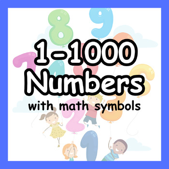 Preview of 1-1000 Printable Number cards for kids| Learning flashcards |Numbers