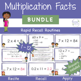 BUNDLE 1 - 12 Times Tables WARM UP Basic Multiplication Fa
