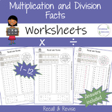 Recall Revise Basic Multiplication Division Facts WORKSHEE