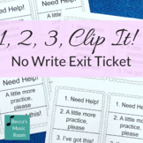 1, 2, 3 Clip It No Writing Exit Ticket