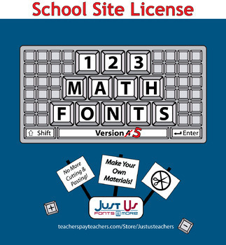 Preview of 1, 2, 3 Math Fonts - School Site License