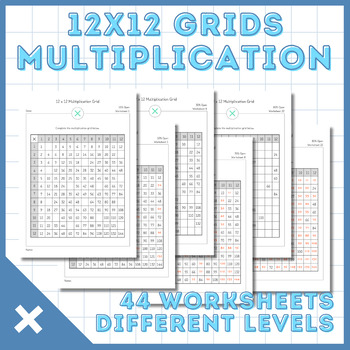 Preview of 1/2/3-Minute Multiplication Practice | Multiplication Grids | 12x12 Grids