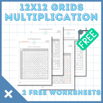 Preview of 1/2/3-Minute Multiplication Practice | Multiplication Grids | 12x12 Grids | FREE