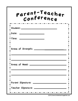 parent teacher conference letter printable