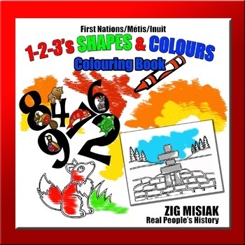 Preview of 1-2-3, SHAPES & COLOURS, First Nations, Indigenous,Six Nations, Distant Learning