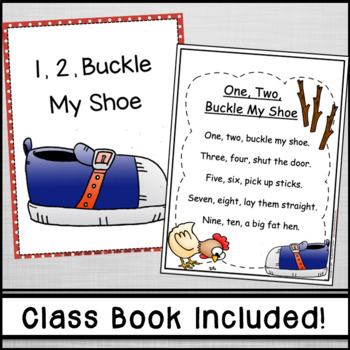 1, 2, Buckle My Shoe Nursery Rhyme Emergent Reader & Class ...