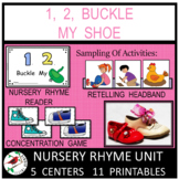1, 2, Buckle My Shoe Nursery Rhyme Literacy Centers for Emergent Readers