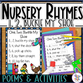 1, 2 Buckle My Shoe Nursery Rhyme Poem Poster and Activities
