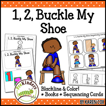 Preview of 1, 2, Buckle My Shoe Rhyme: Books & Sequencing Cards
