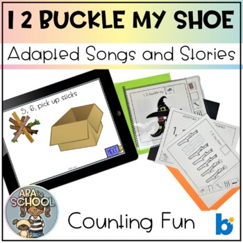 Preview of 1 2 Buckle my Shoe Nursery Rhymes Counting Activity Digital & Print plus EASEL