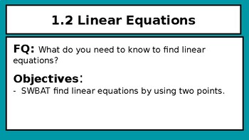 Preview of 1.2 Linear Equations (Slide deck)