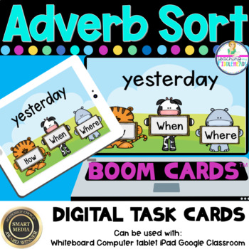 Preview of Adverb Sort Digital BOOM CARDS Distance Learning