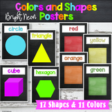 Shapes and Color Posters Bright Neon Classroom Decor