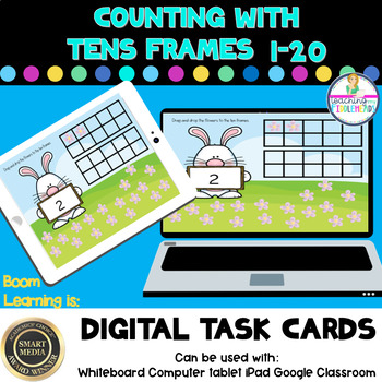 Preview of Make Tens Frames to 20 Digital Boom Task Cards