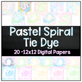 Tie Dye Pastel Spiral Digital Papers