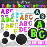 Editable Bulletin Board Letters Bright Neon Classroom Decor
