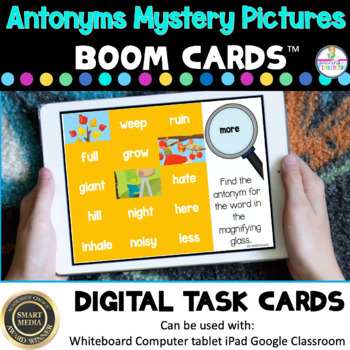 Preview of Antonyms Hidden Mystery Pictures Boom Cards