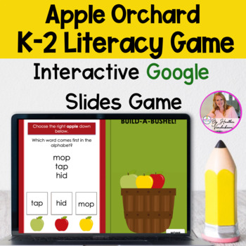 Preview of K-2 ELA Google Slides Game Literacy Activity Apple Themed