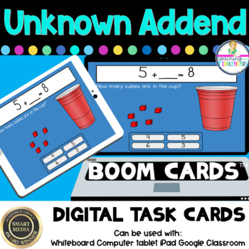 Preview of One Unknown Addend Adding Digital Boom Task Cards