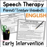 Toddler Early Intervention Speech Therapy Parent Handouts English Version