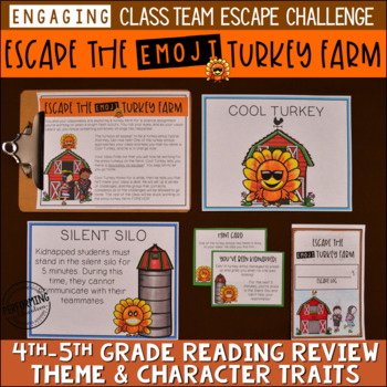 Preview of Thanksgiving Escape Room 4th & 5th Grade | Thanksgiving Reading Comprehension