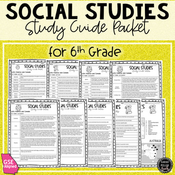 Preview of 6th Grade Georgia Social Studies Study Guide Review Packet (GSE)