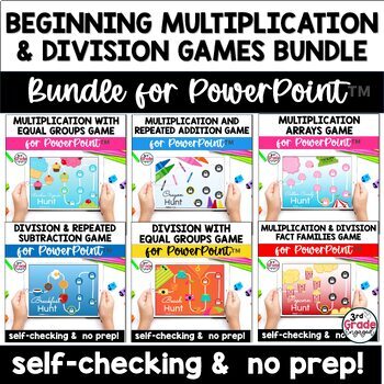 Preview of Beginning Multiplication & Division Digital Math Games Bundle for PowerPoint™