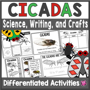 Preview of CICADA Life Cycle - Insect Crafts - Cicadas 2024 Writing Worksheets 