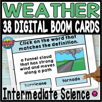 Preview of Weather Tools  and Types of Weather Digital Boom Cards 3rd Grade Science