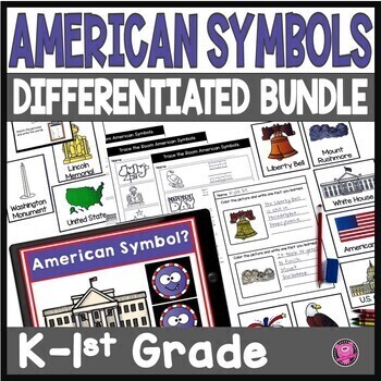 Preview of US Symbols and Landmarks Activities -  Patriotic American Symbols Worksheets
