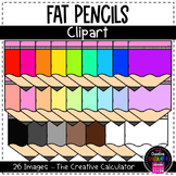 Rainbow Fat Pencils - Creative Calculator Clipart