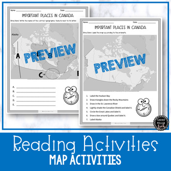 Geography in Canada Reading Activity (SS6G4, SS6G4a, SS6G4b) | TpT