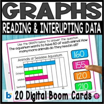 Preview of Reading and Interpreting Graphs DIGITAL Task Cards | Graphing