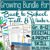 Growing Bundle Fall and Winter High School English Lessons