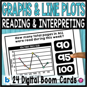 Preview of Graphing and Data - Bar Graphs Line Plots Pictographs 3rd Grade DIGITAL Tasks