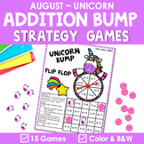 Math Fact Fluency Addition Games - Unicorn Theme